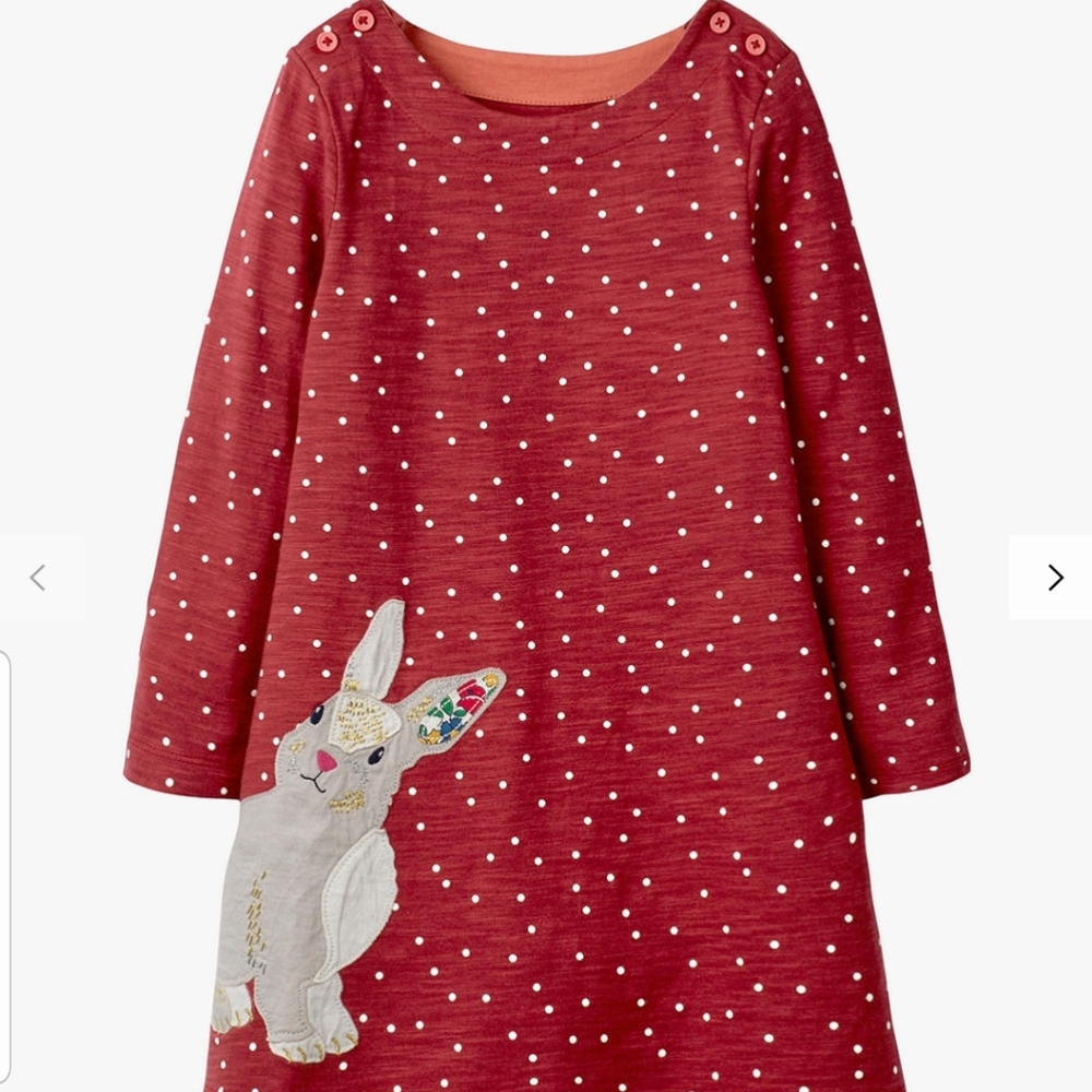 Mini Boden Snowy Bunny Dress